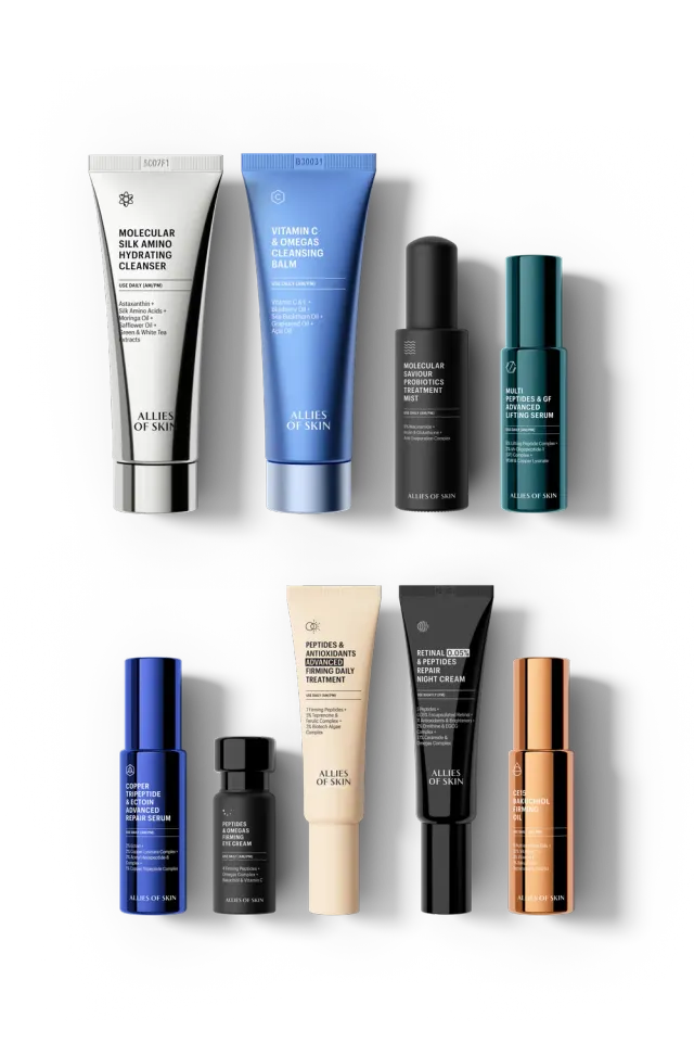 Allies of Skin Evening Glow & Glassy Routine hudplejesæt aften
